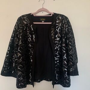 Bob Mackie Black Jacket with Silver/Gray Sequins